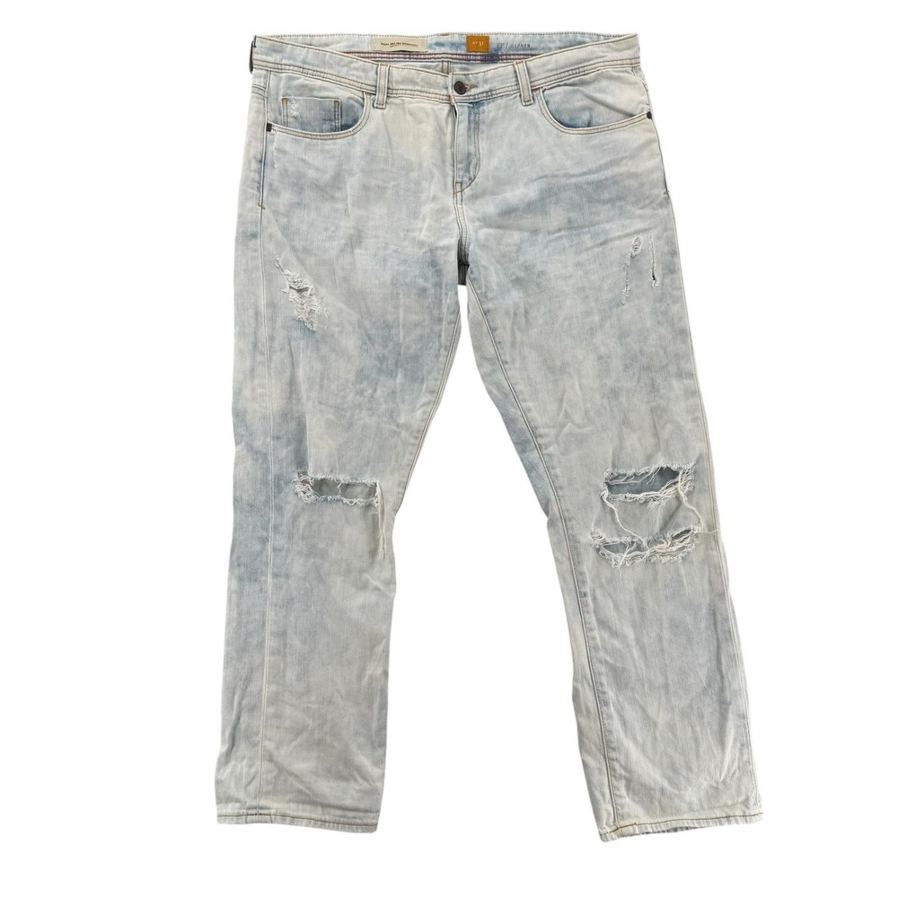 Pilcro Light Wash Distressed Cropped Jeans